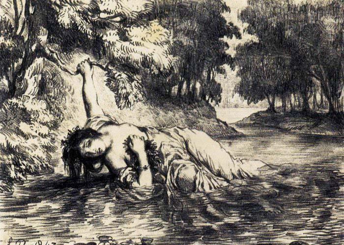 Eugene Delacroix The Death of Ophelia